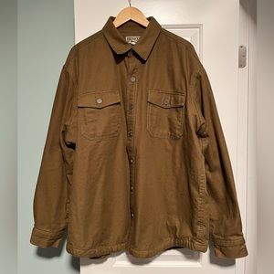 Duluth Trading Brown Canvas Jacket Fleece Lining Size XL